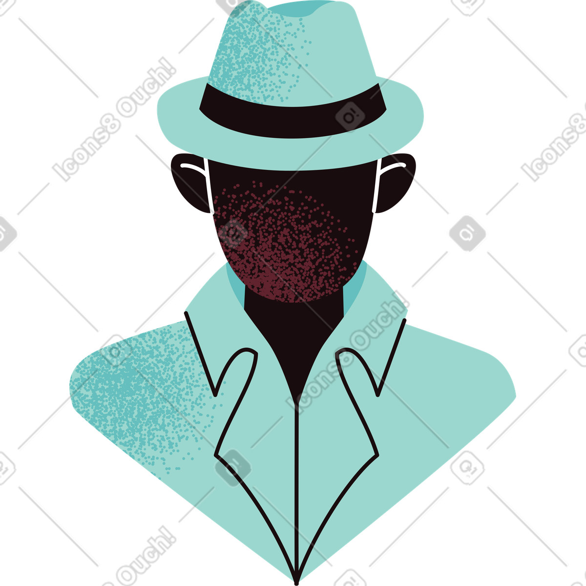 Inkognito-charakter ohne gesicht-Illustration im Delight-Stil als Download in PNG, SVG