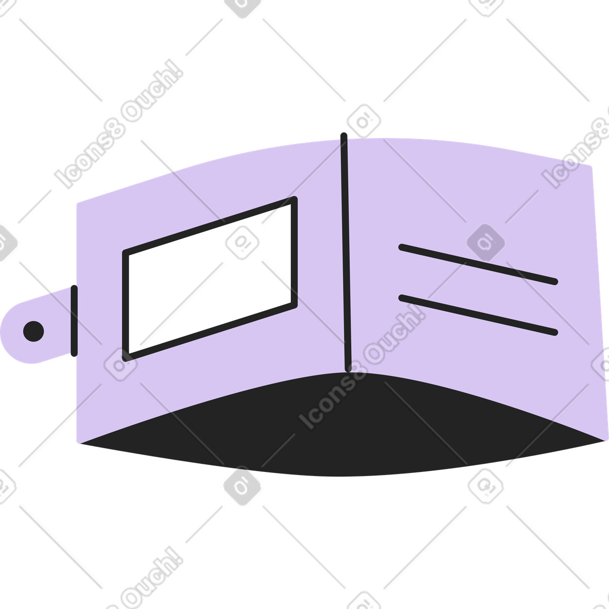 Aprire il portafoglio vuoto illustrazione in stile Sammy Line scarica in PNG, SVG