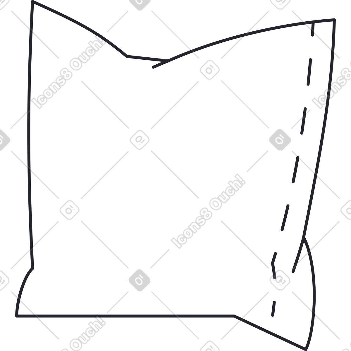 Weißes kissen-Illustration im Boba-Stil als Download in PNG, SVG