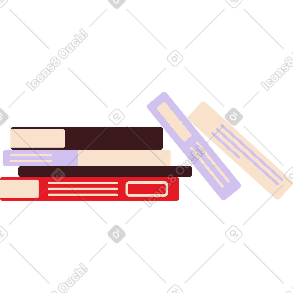 Pila di libri illustrazione in stile Folks scarica in PNG, SVG
