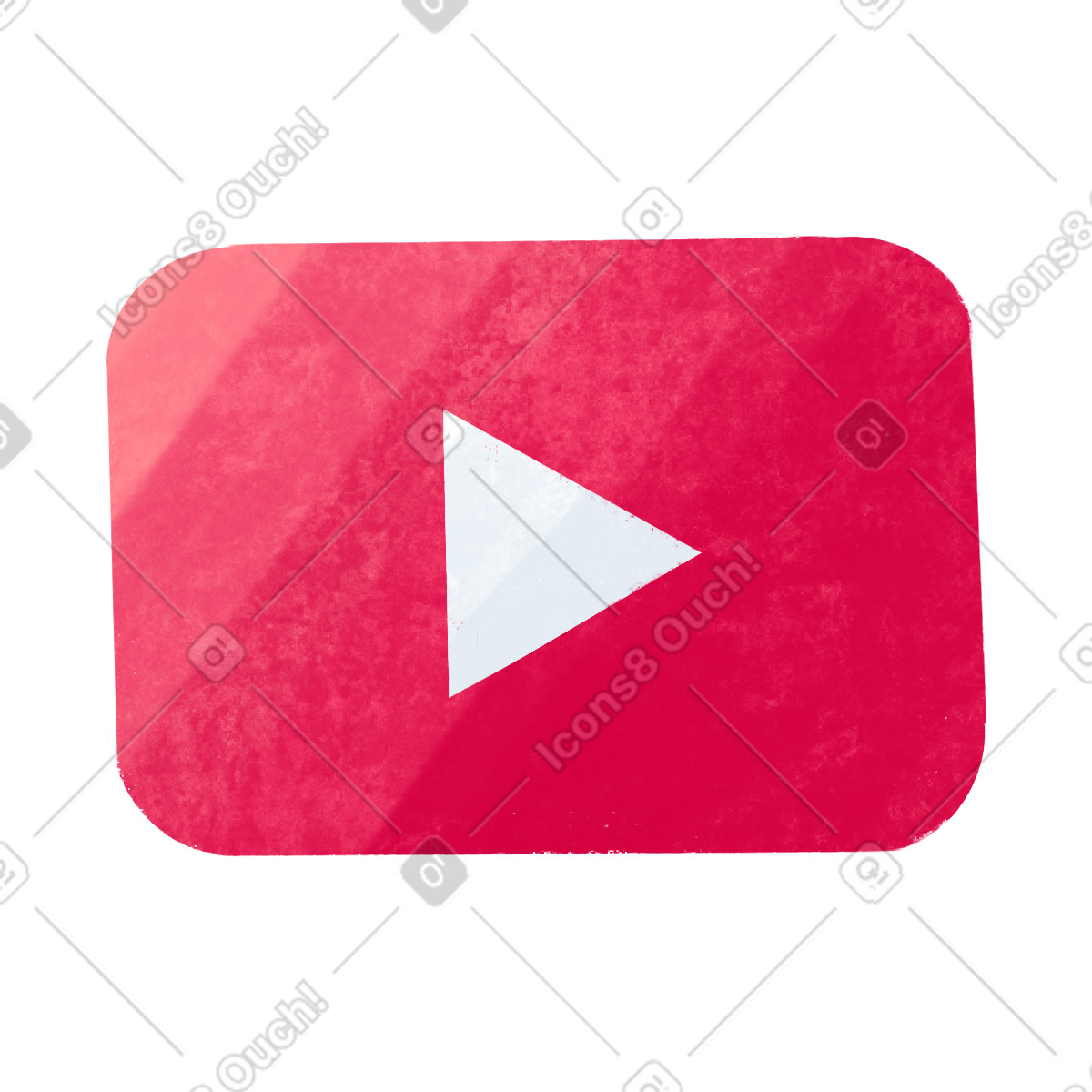 Иллюстрация Red youtube logo в стиле Bonbon — скачать в форматах PNG, SVG