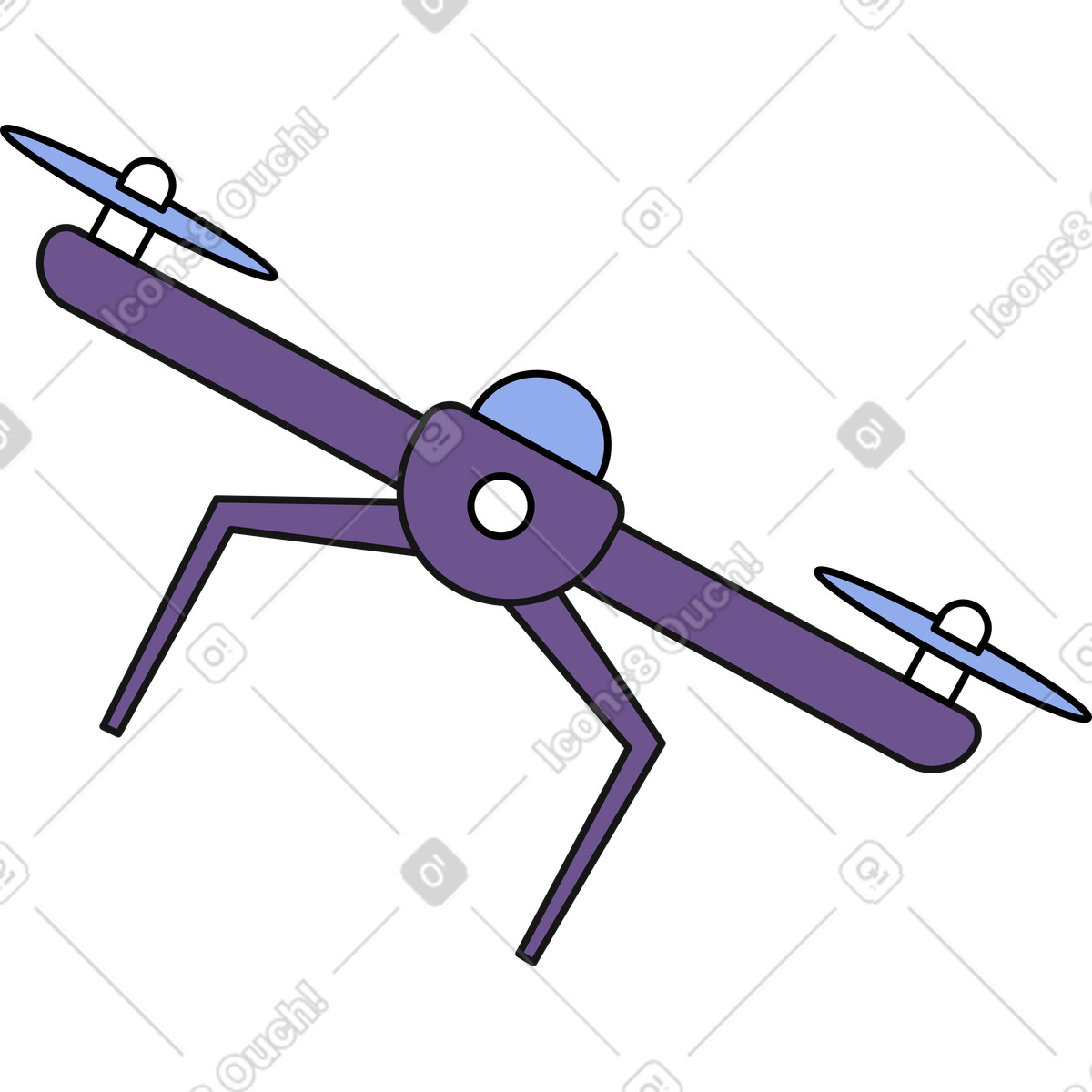 Bordeauxroter quadrocopter-Illustration im Bloom-Stil als Download in PNG, SVG