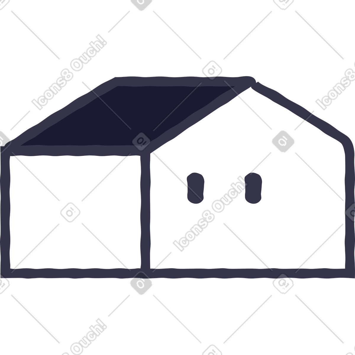 Ilustração de Casa em no estilo Stripy para baixar em PNG, SVG