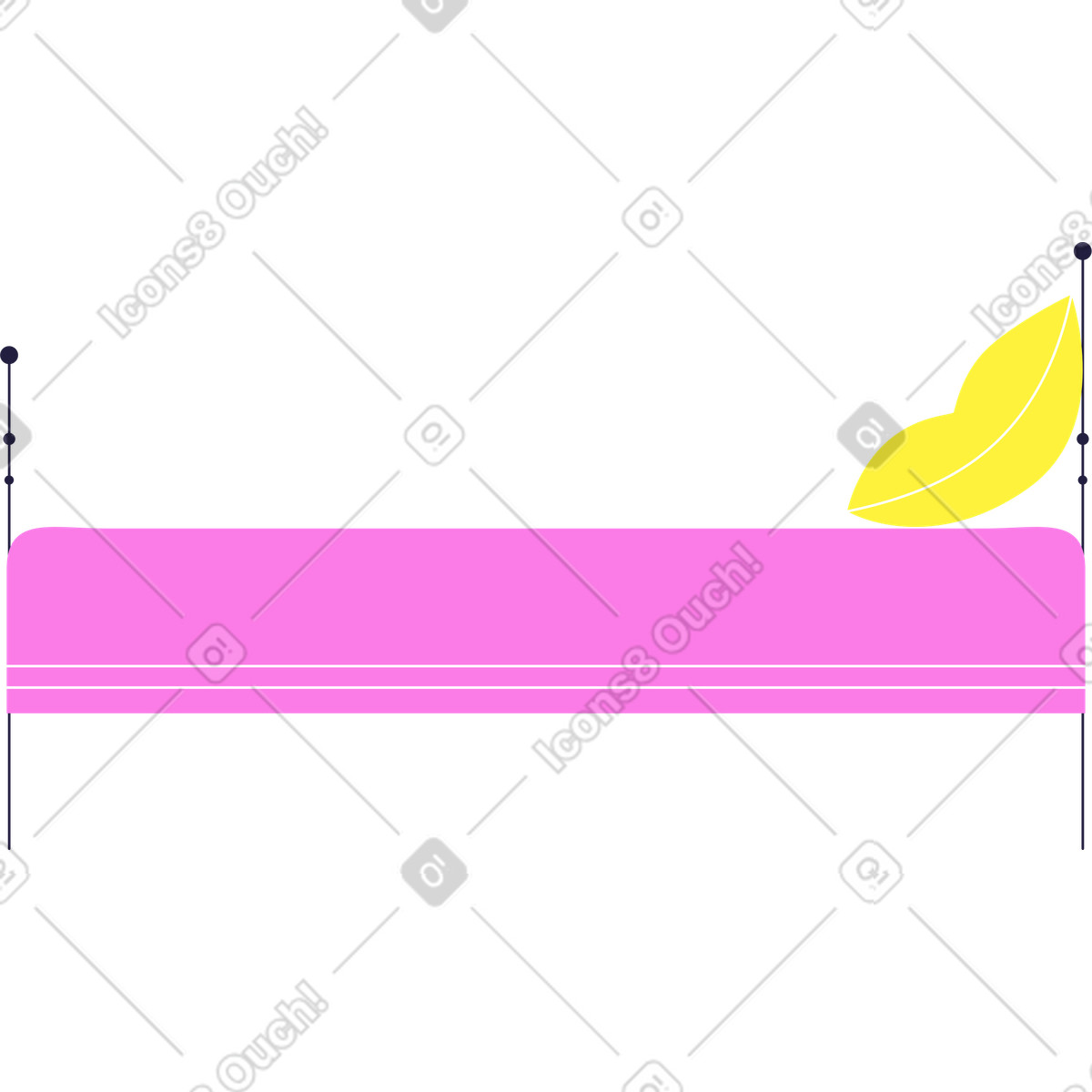 Bed illustration in Mellow style download in PNG, SVG