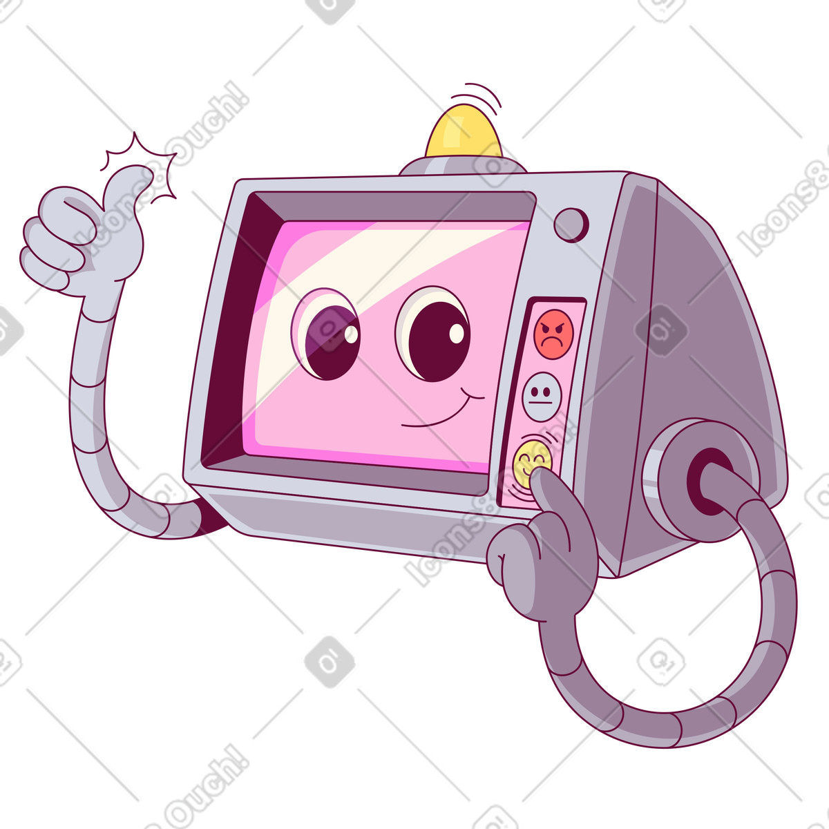 Kundenzufriedenheitsumfrage am computer-Illustration im Handy-Stil als Download in PNG, SVG