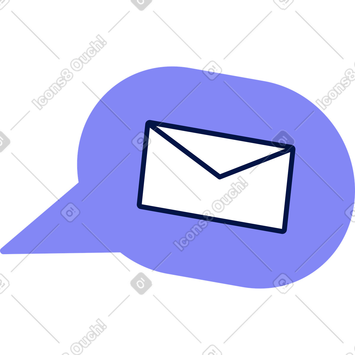 Sprechblase mit umschlag-Illustration im Glow-Stil als Download in PNG, SVG