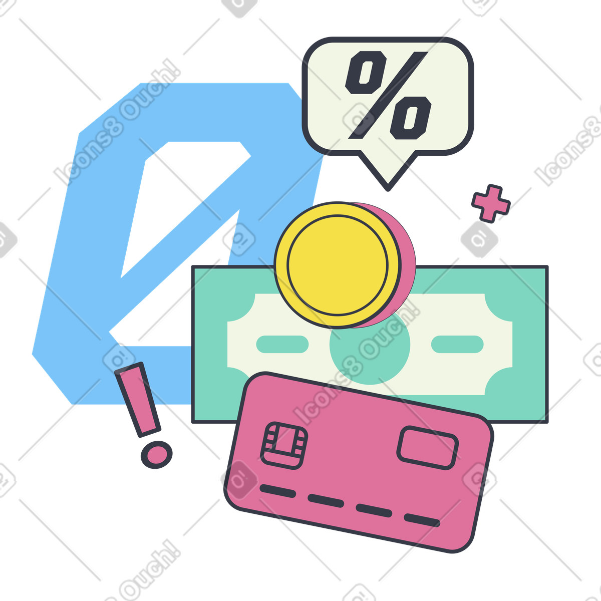 Ilustração de Pagamento parcelado mercadorias online em no estilo Abstract para baixar em PNG, SVG