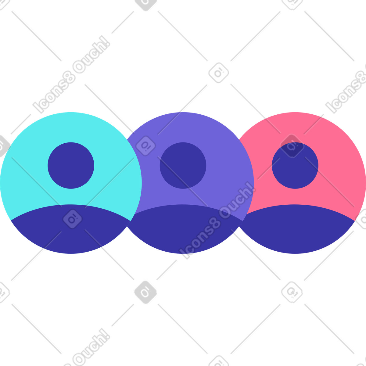 Ilustración Avatares en estilo Bright a descargar en PNG y SVG