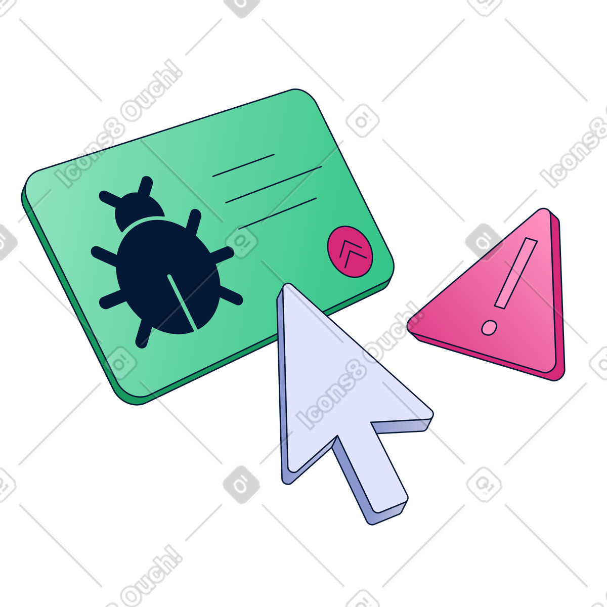 Software Bug Detection, Troubleshooting and Error Reporting illustration in PNG, SVG