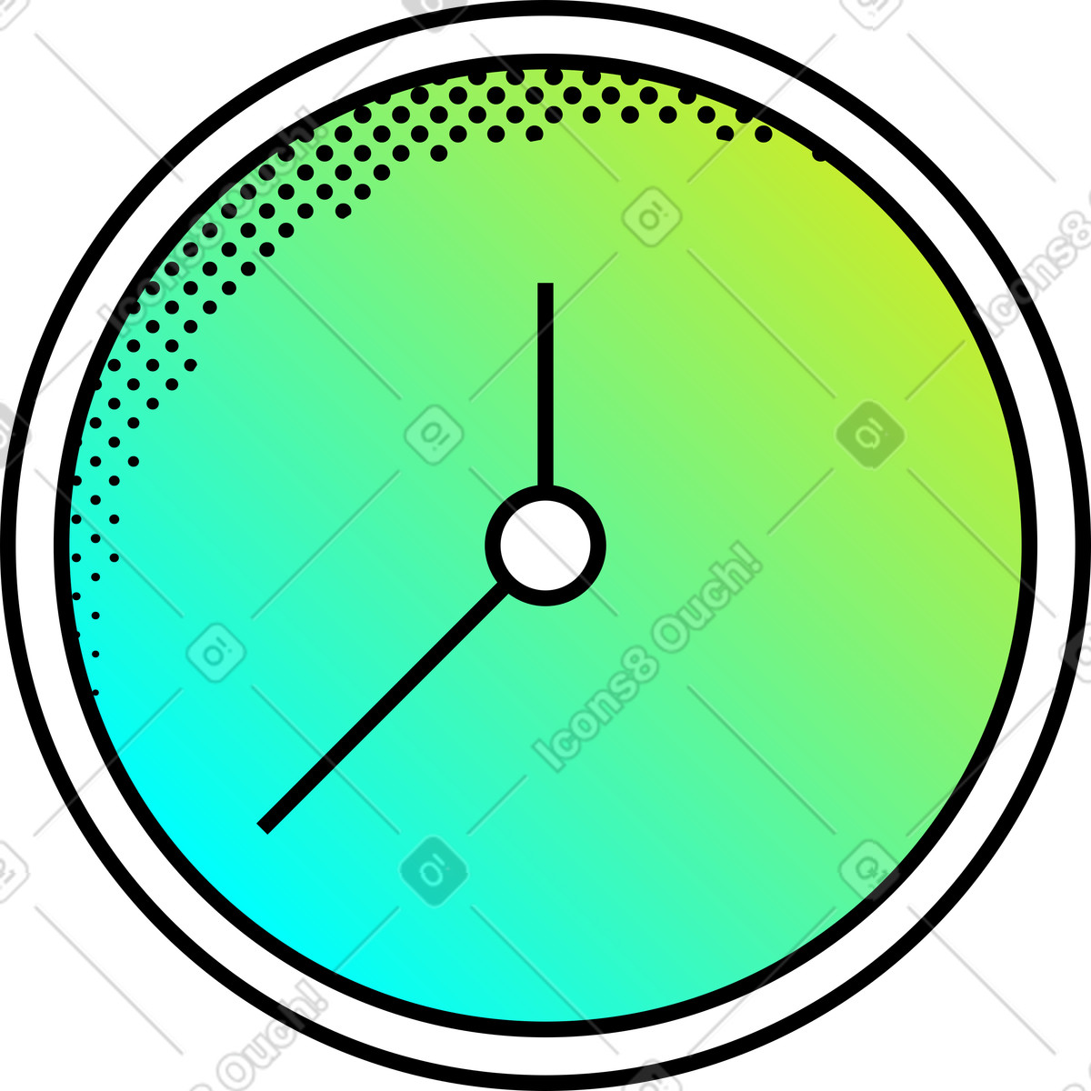 Clock illustration in Memphis style download in PNG, SVG