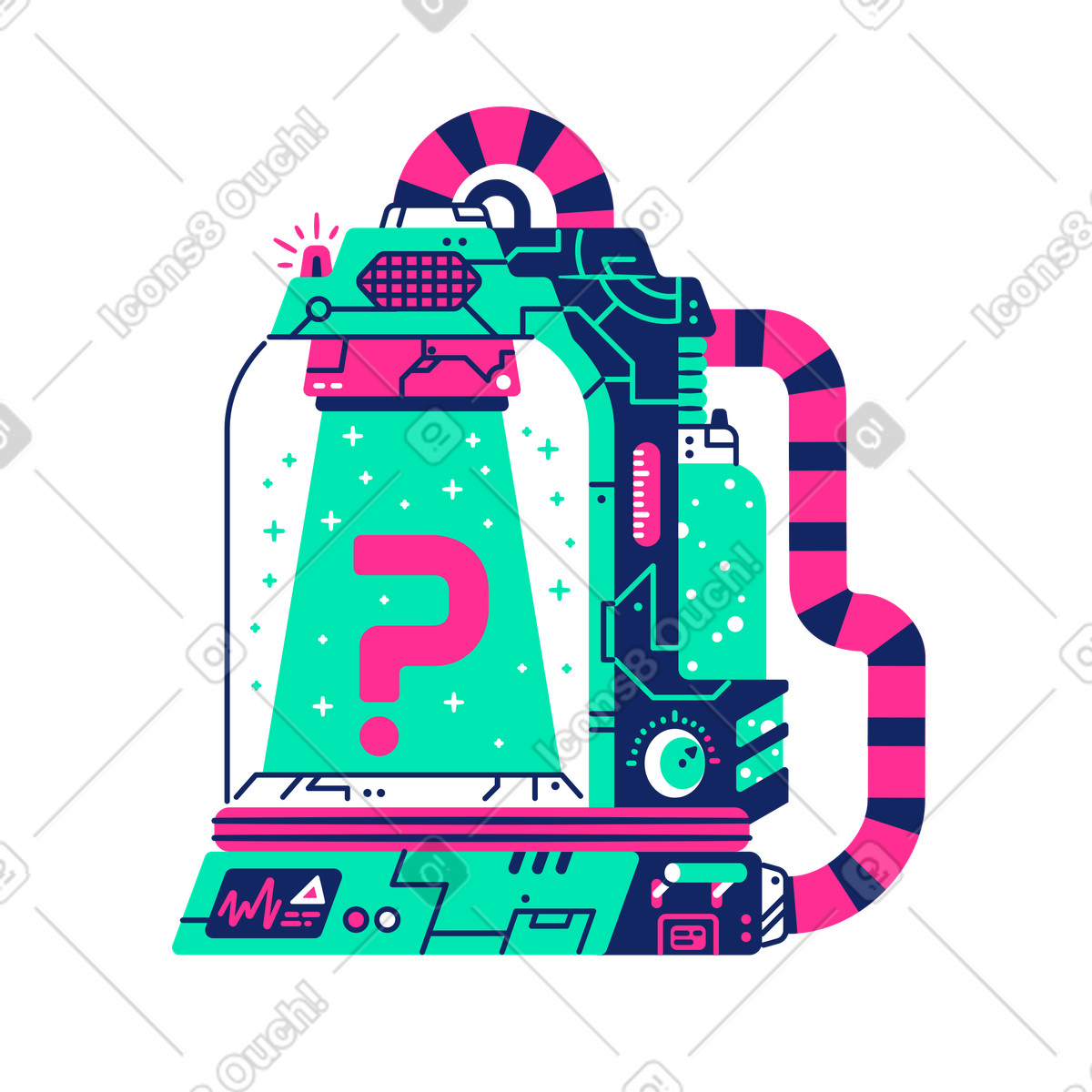 Nuovo mistero in arrivo illustrazione stile Cyborg scarica PNG, SVG